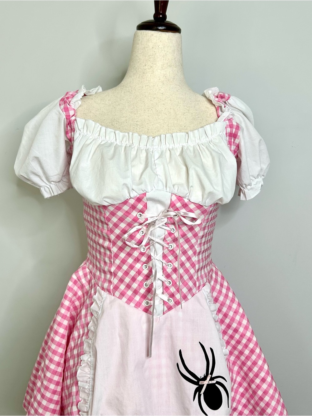 Leg Avenue Little Miss Muffet Pink Gingham Sexy Dress Halloween Costume Medium - Picture 6 of 11